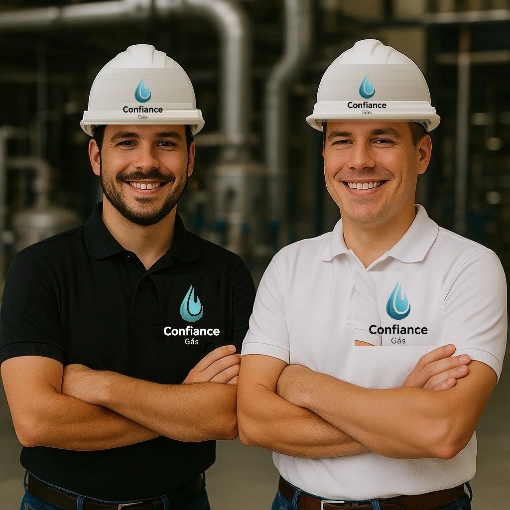 Equipe técnica da Confiance Gás uniformizada